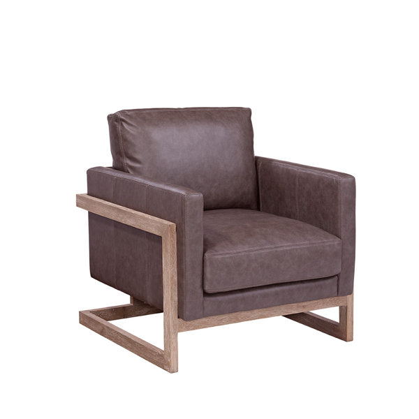 17 Stories Aronwold Soft Top Grain Leather Armchair Wayfair